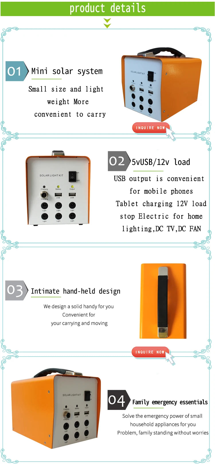 Whole House 220V 300W Portable Solar Power Generator Running Solar Power System for Home Solar Systems