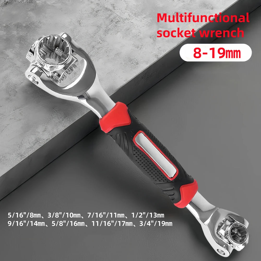 360-Degree Rotating Head Multifunctional Carbon Steel Socket Tiger Wrench DIY Grade OEM Customizable Metric Multi-Angle Wrench 6