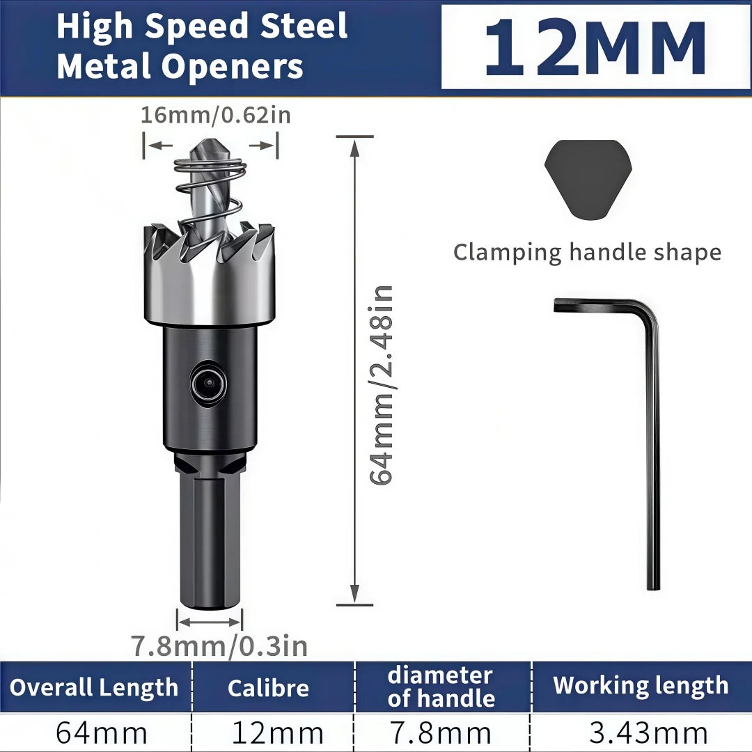 Drill bit, high-speed steel, suitable for handheld electric drills/woodworking/metal hole cutting machine electric tools