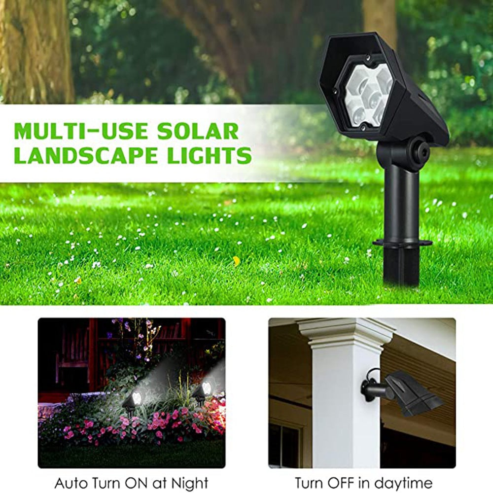 Outdoor Solar 1-to-2 Spotlight Projection Lawn & Garden Light (IP65 Waterproof)