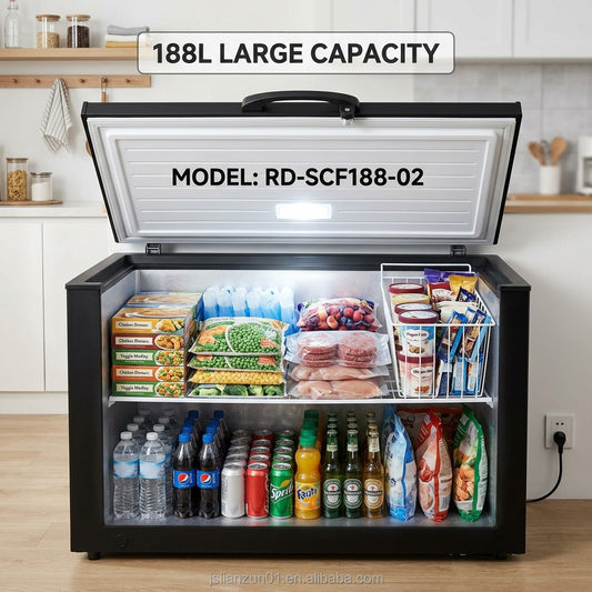 188L Solar Powered Chest Freezer & Deep Refrigerator (DC 12V/24V Dual Power + AC)
