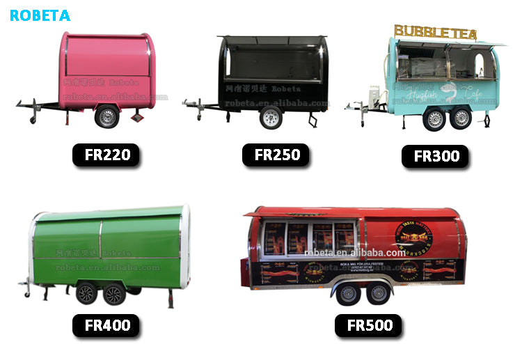FR300 Solar-Powered Commercial Mobile Food & Ice Cream Trailer Cart – Fully Customizable