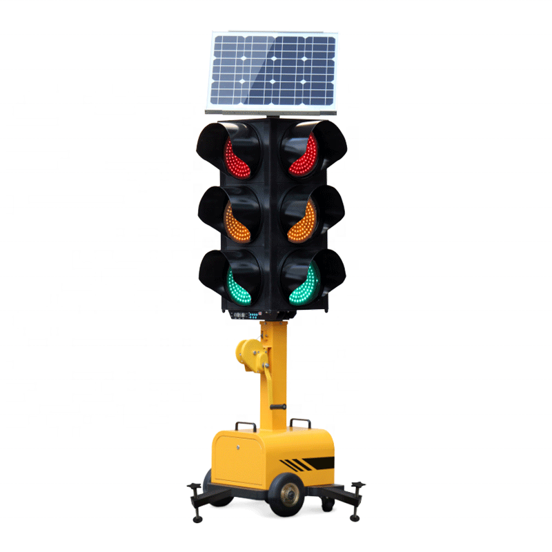 Portable Solar Traffic Light System with High-Brightness LED Display