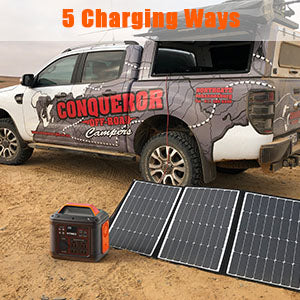 300W Portable Solar Generator & Power Station (296Wh LiFePO4 Battery | Pure Sine Wave)
