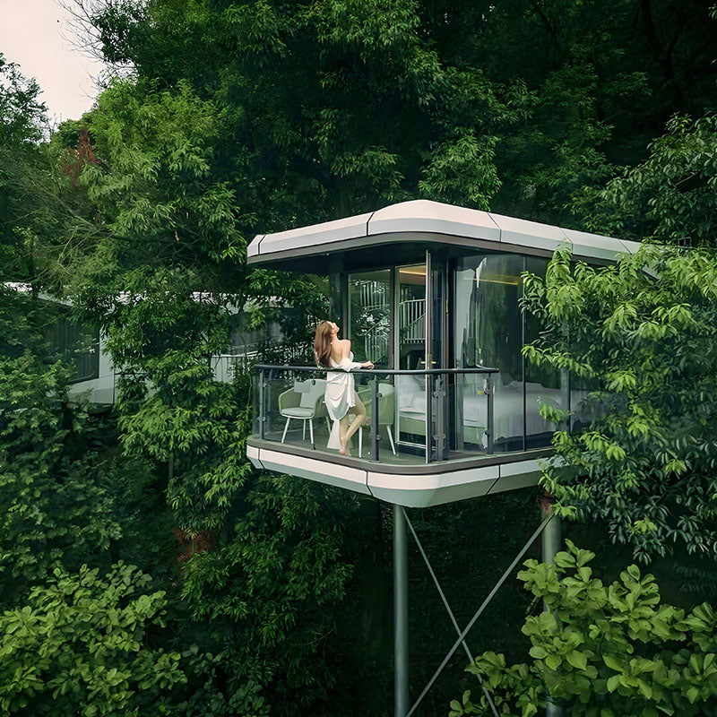 Modern Floating Houseboat Pod with Solar Power & Smart Automation