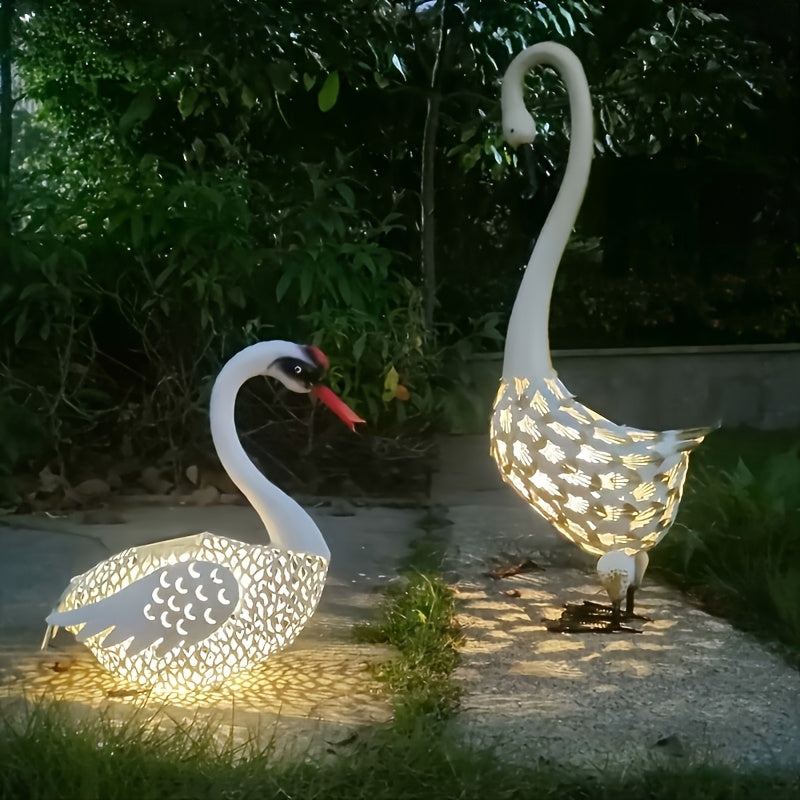 Solar Swan Garden Statue Outdoor-2