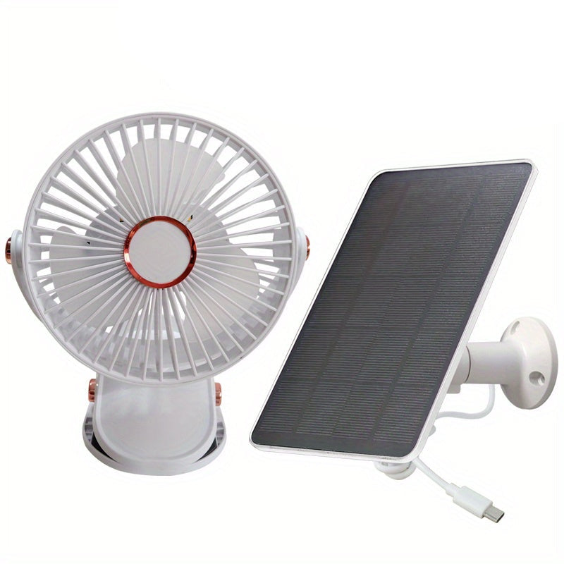Solar Battery Camping Fan with Light Rechargeable-0