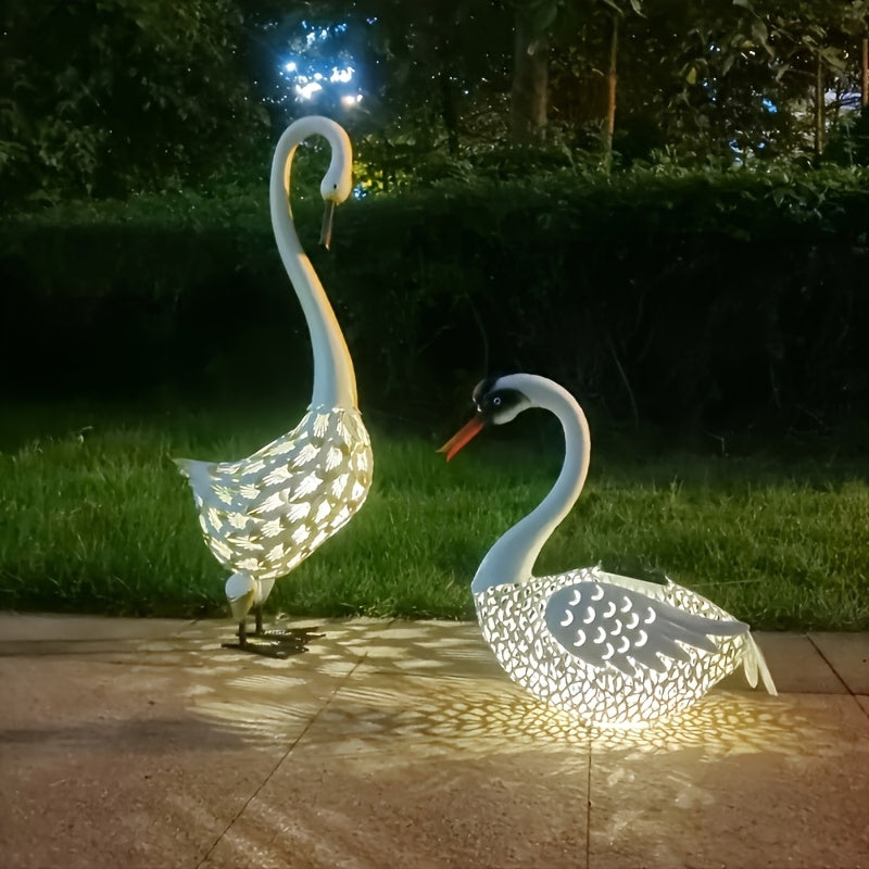 Solar Swan Garden Statue Outdoor-3