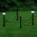 Vidaxl fence with 2 solar lamps-0