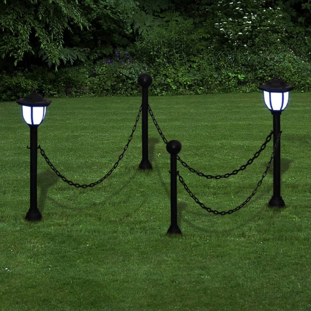 Vidaxl fence with 2 solar lamps-0