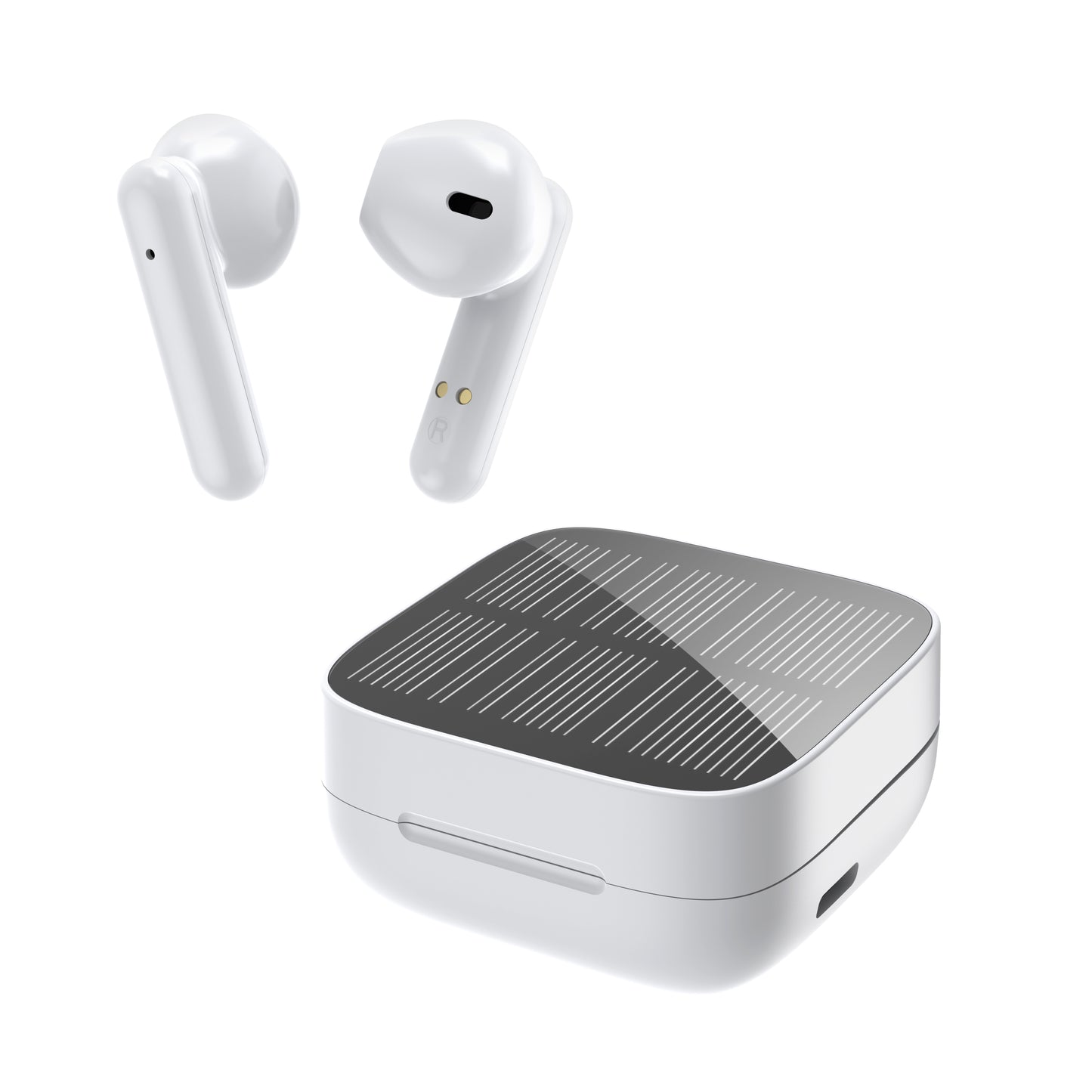 K0117 Solar-Powered TWS Wireless Earbuds with Solar Charging Case