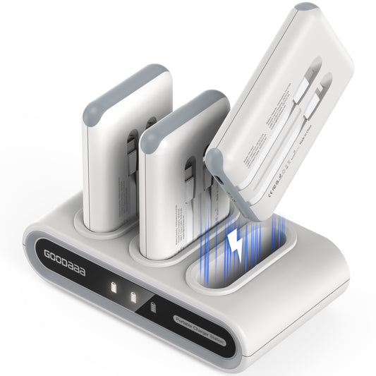 3-in-1 Waterproof Portable Power Bank & Docking Station (10,000mAh x 3 Pack) – 40W Fast Charging