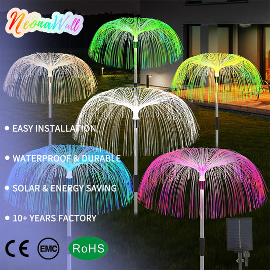 Solar Jellyfish Garden Lights – Outdoor Waterproof LED Fibre Optic Landscape Lamp (IP65)