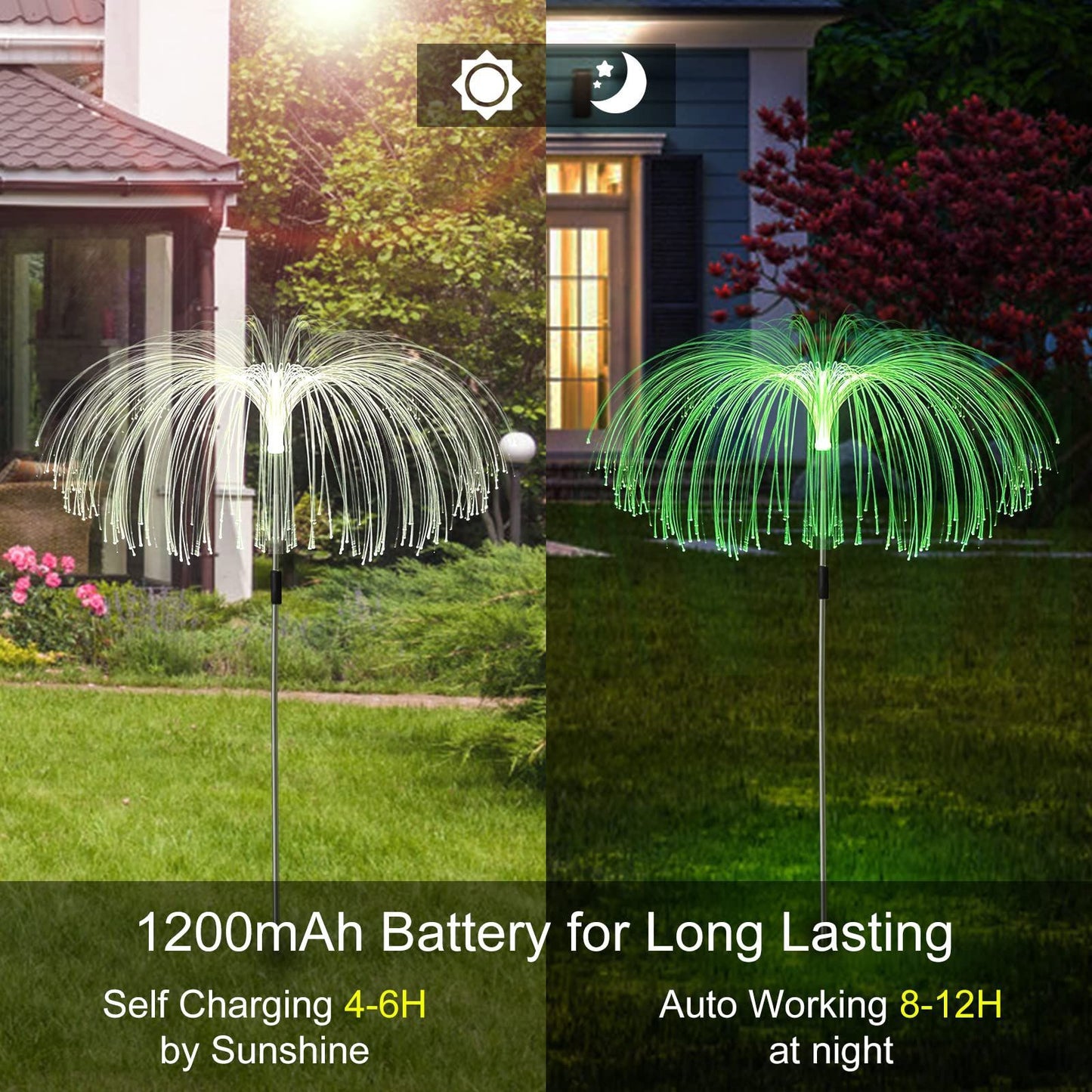 Solar Jellyfish Garden Lights – Outdoor Waterproof LED Fibre Optic Landscape Lamp (IP65)