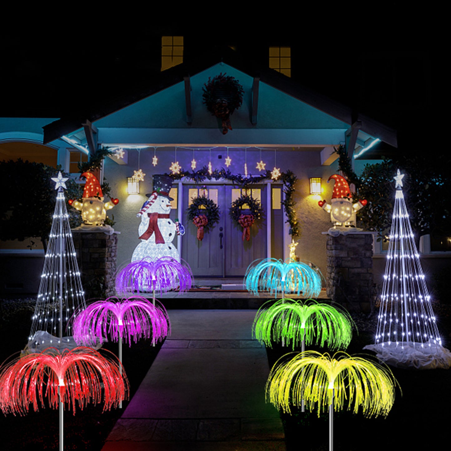 Solar Jellyfish Garden Lights – Outdoor Waterproof LED Fibre Optic Landscape Lamp (IP65)