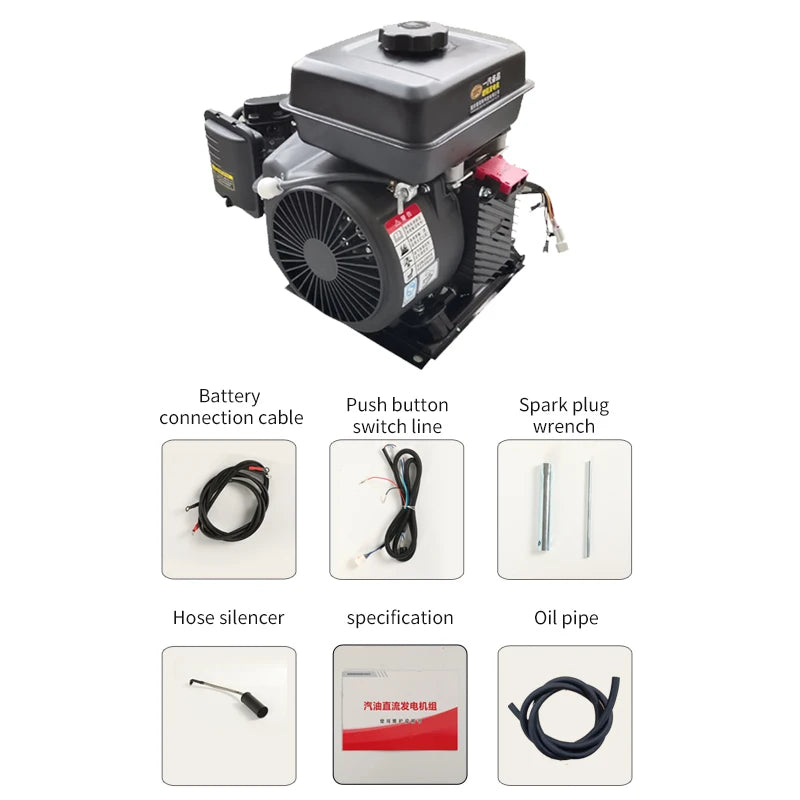 Gasoline Alternator Gasoline Electric 48-volt DC Range Extender 60v 72v 48v Water Cooled Generator DC48v Generator