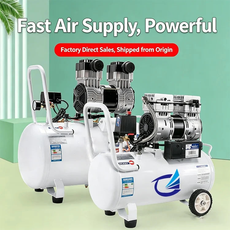Portable AC Power Piston Air Compressor 220V Air Cooled 1-Year Warranty 7bar Pressure Lubricated Motor Carry-on Industrial