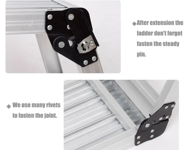 New Product Home Use Folding Aluminum Ladder With EN131 Work Platform Ladder Stool Portable Lightweight