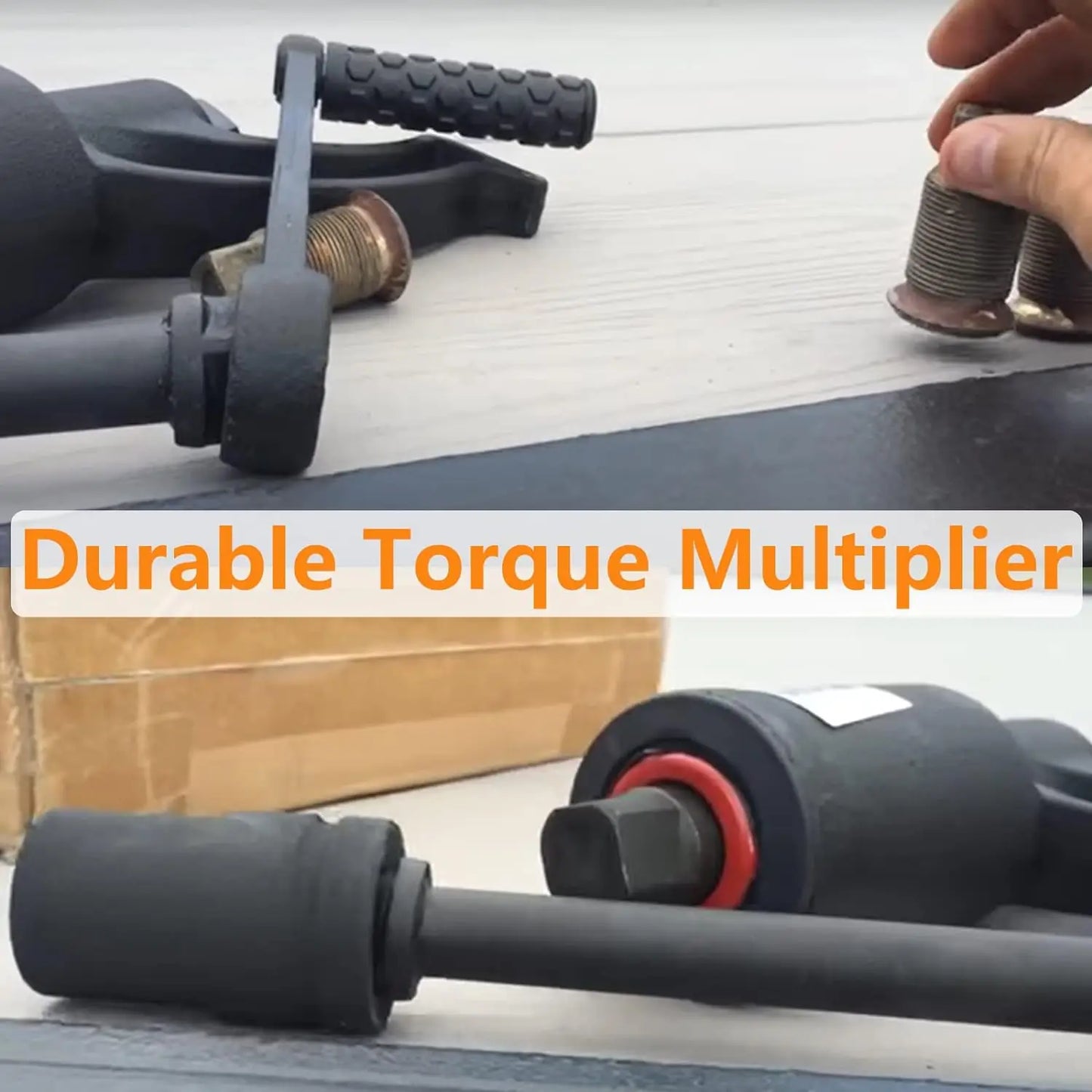 Torque Multiplier Wrench with 8 Sockets Heavy Duty Manual Truck Tire Removal Installation Tool Socket Set Hand Tool Hard Case