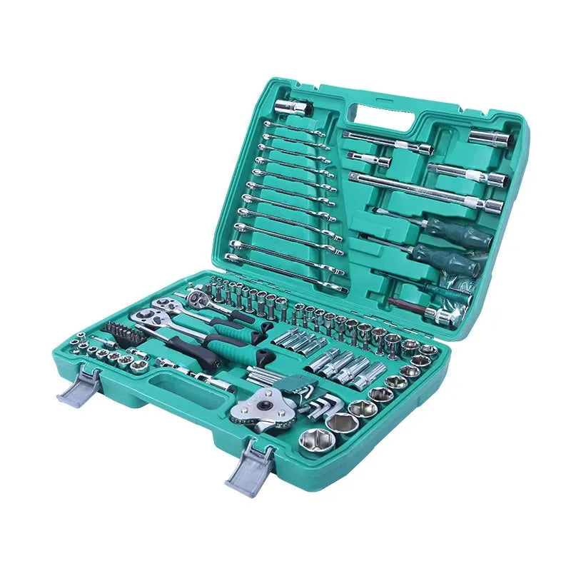 Robustworks TQ-4656 Auto Repair Kit 121-Piece Hand Tool Set with Stainless Steel Combination Wrenches Hard Case & OEM Support