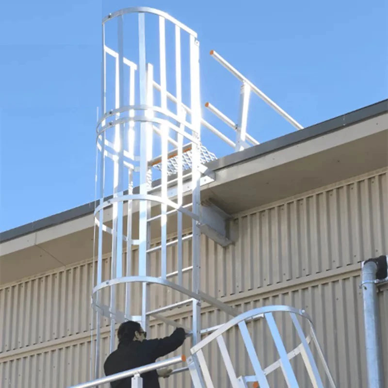 FRP Industrial Walking Ladder With Safety Cage Frp Ladder Frp Cage Ladder for Electric Power Plant