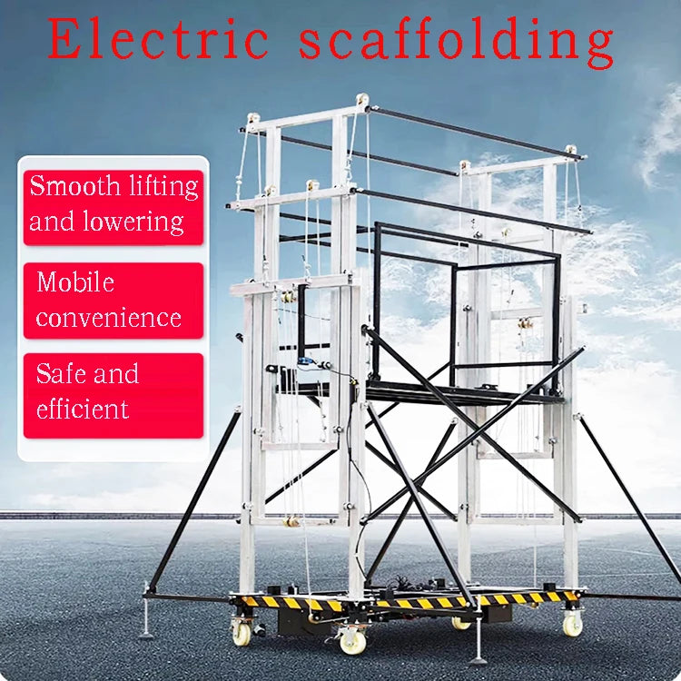 W High Stability 500kg Hydraulic Electric Scaffold Lift Electric Scaffolding Lift Platform for Retail Hotels Manufacturing Plant