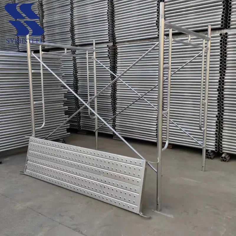 Heavy Duty Yellow H Frame Scaffolding Steel Construction Walk Through Scaffold System for Building Work Platform
