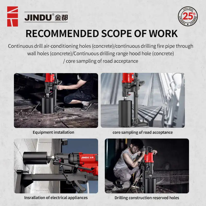JINDU New Model CF-9220 3200W  9 Inch 230mm 900rpm Diamond Core Drill Machine With Bracket