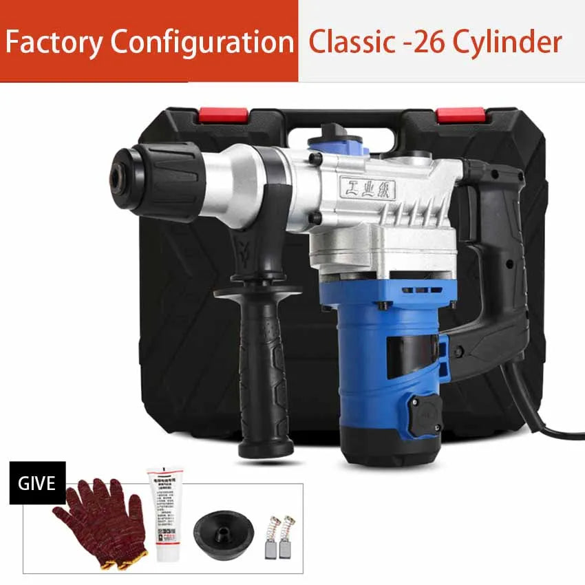 220V Double Electric Hammer Drill Multi-functional Percussion Drill for Concrete Industrial Professional Tools