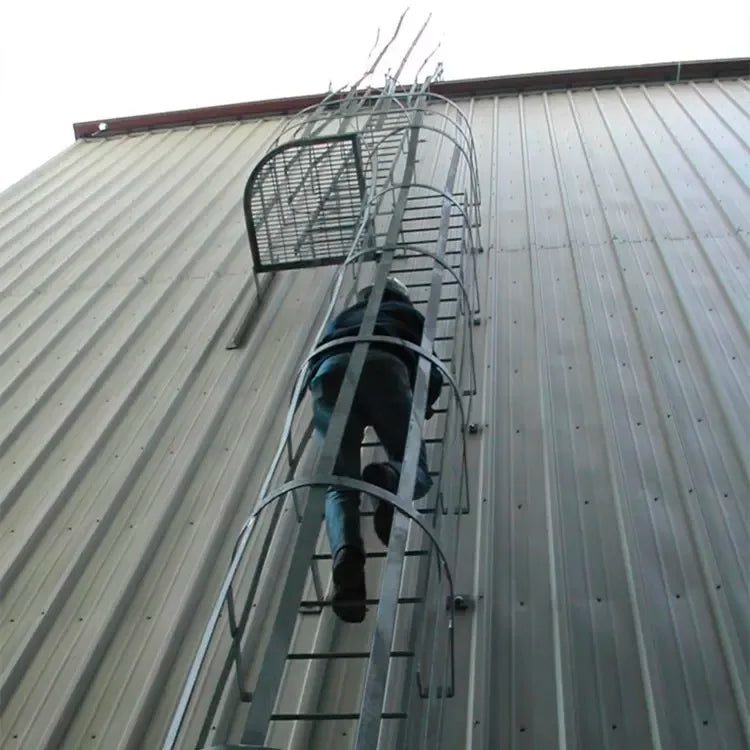 FRP Industrial Walking Ladder With Safety Cage Frp Ladder Frp Cage Ladder for Electric Power Plant
