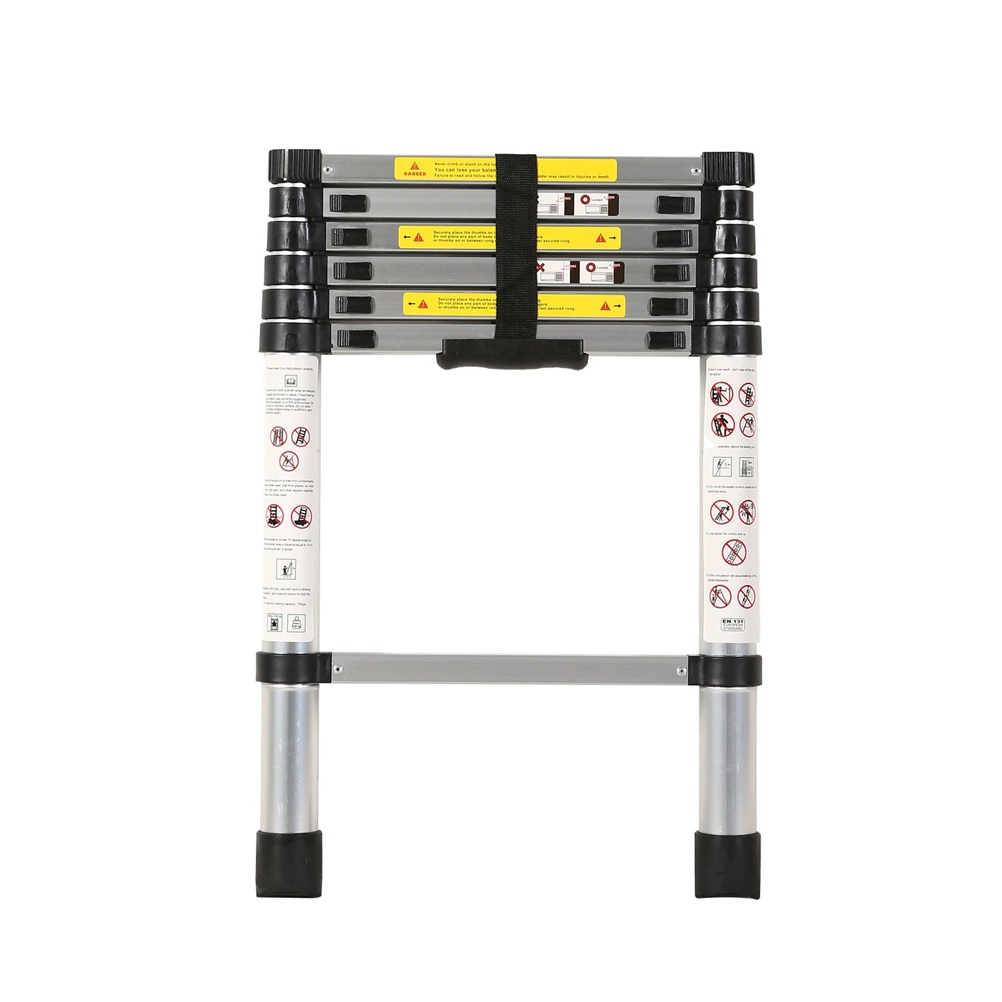 Popular New Aluminum Telescopic Ladder 225 Lbs 2.6m Multi Purpose Industrial Ladder With En131