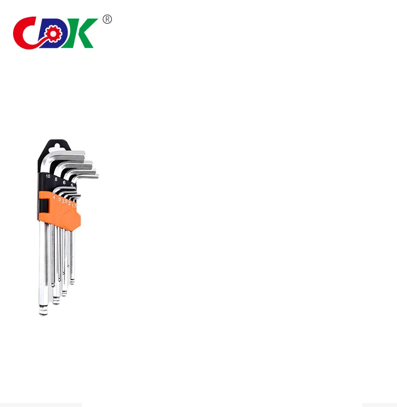 9pcs/set Ball Head Mini Hexagon Hex Allen Key Set Wrench Screwdriver Hand Tool Kit Micro Hex Wrench 1.5mm-10mm Not Rated 200n-m