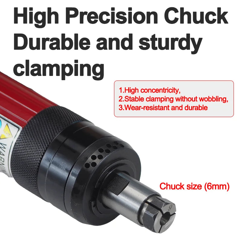 WOODPECKER RUD28-22B Extended Shaft Pneumatic Die Grinder Long Reach Air Tool 25mm Grinding Wheel Variable-Speed Internal