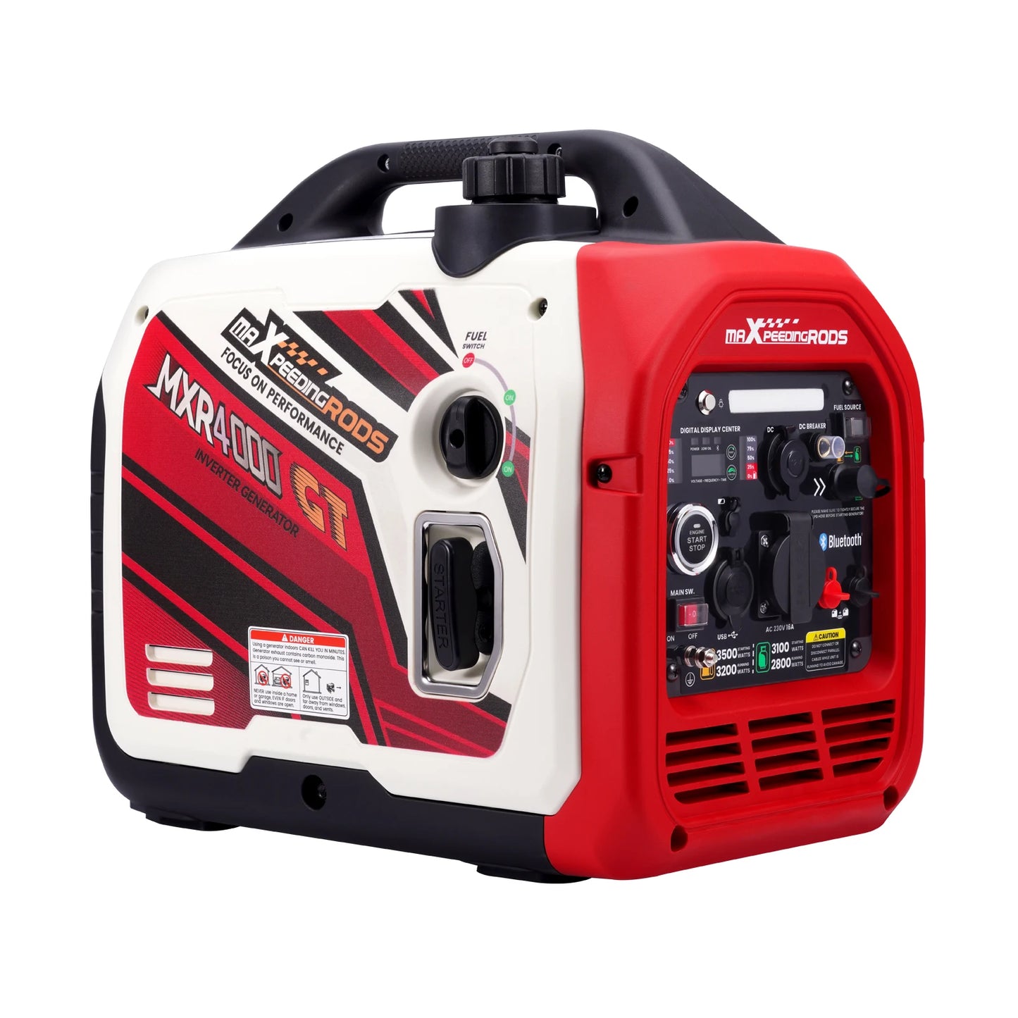 Maxpeedingrods 3.5KW LPG Gasoline Wireless Quiet Portable Inverter Generator for Camping Outdoor Party Other Outdoor Activities