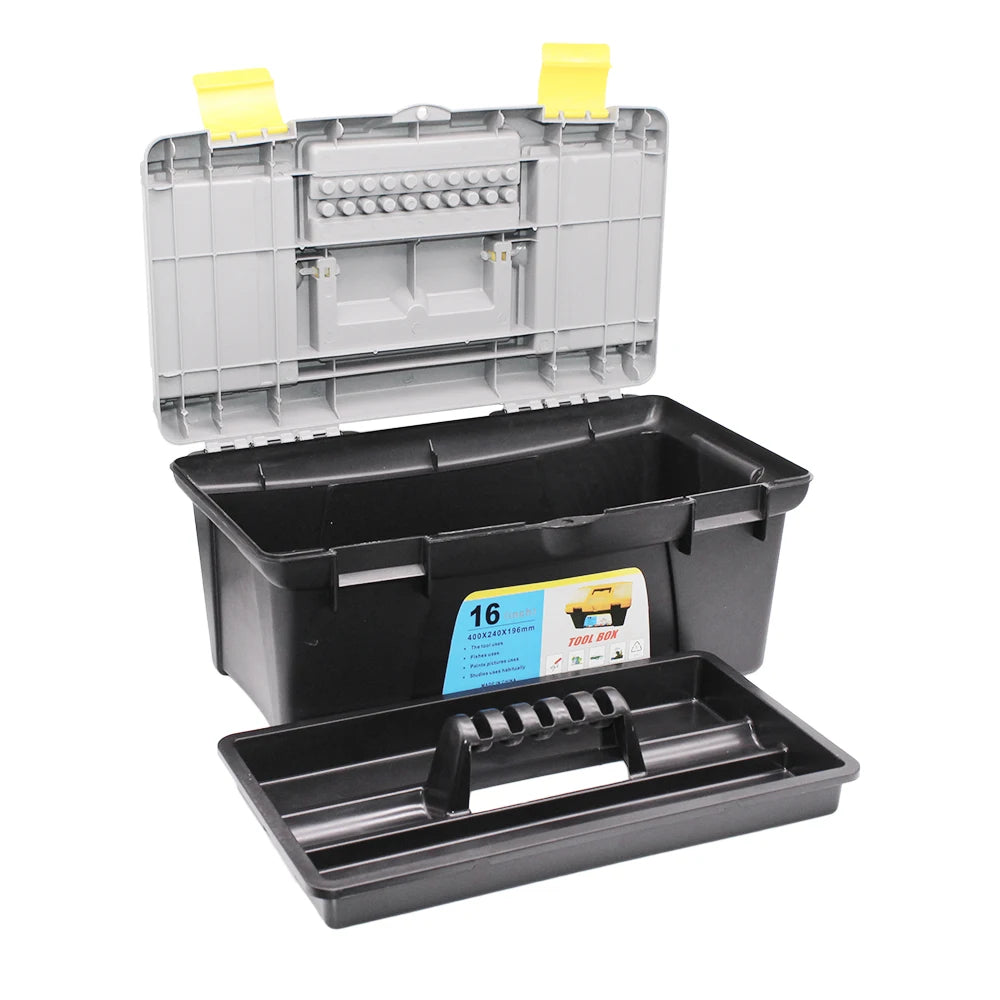 16 Inch Fishing Tackle Hi-Spec Heavy Duty Tool Box Set with Parts Organiser Tray