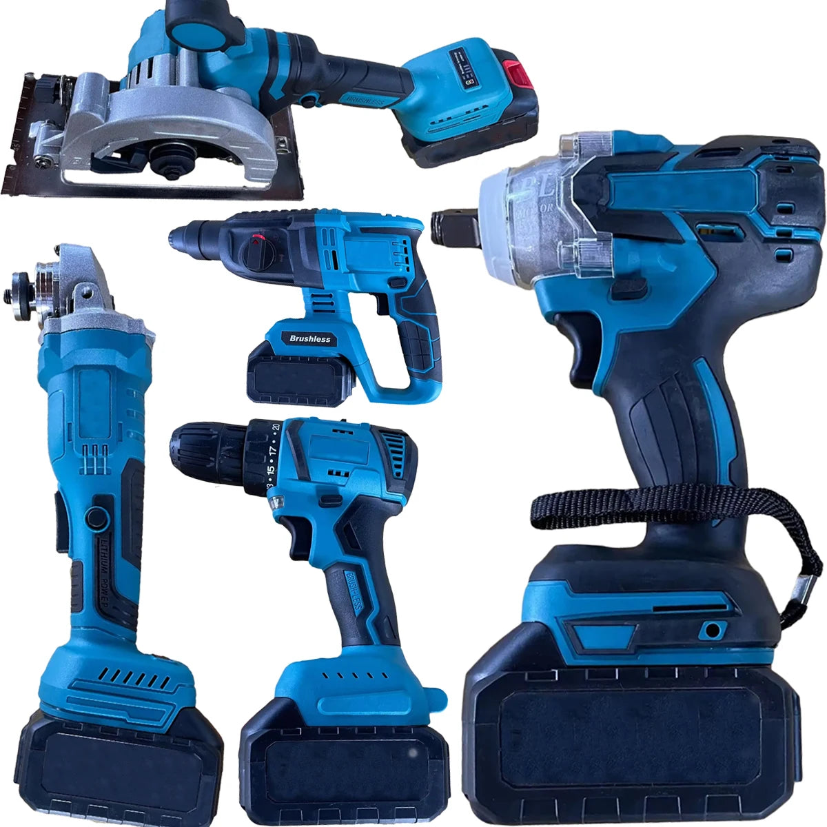 Wholesale Power Tool Kit Drilling Machines Battery Cordless Hammer Impact Drill Electric Wrench Brushless Drill Tools Combo