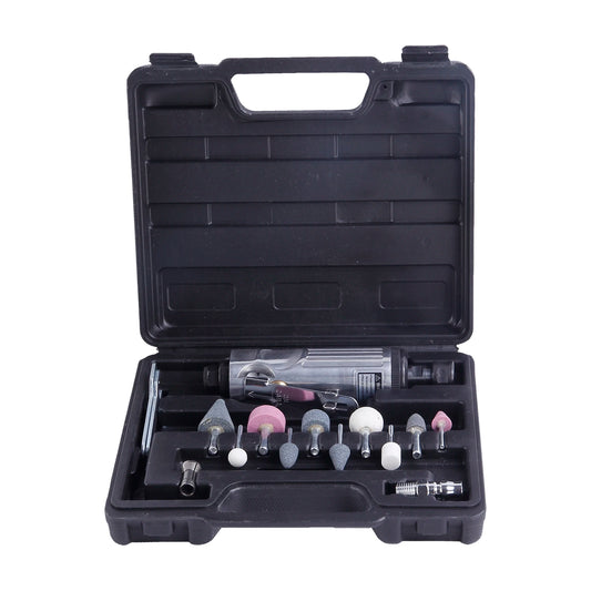 Air Die Grinder Kit 16Pcs Pneumatic Grinding Tool Polishing Engraving Set 1/4" 1/8" Collet YZ-6048 Model 25000 RPM