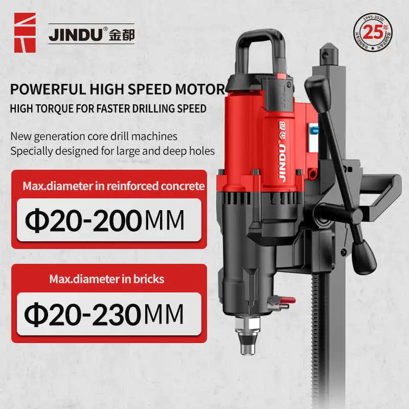 JINDU New Model CF-9220 3200W  9 Inch 230mm 900rpm Diamond Core Drill Machine With Bracket