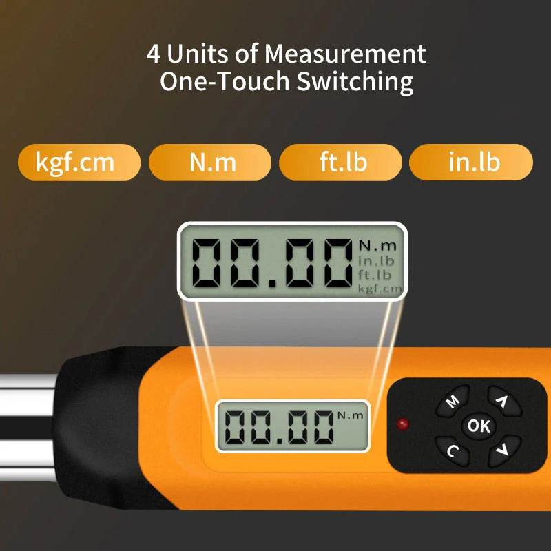 Portable 3/8 Stainless Steel Digital Torque Wrench 0.01-85N.m 72-Tooth Automotive Reliability Mechanical Maintenance 1 Year