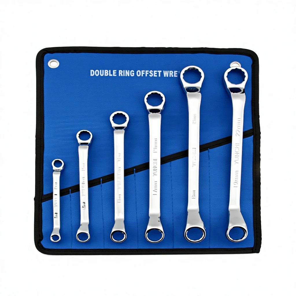 6mm 8mm 12mm 16mm Multifunctional Quick Repair Tool Cloth Bag Box Wrench Set Wholesale Combination Double Offset Ring Wrench Set