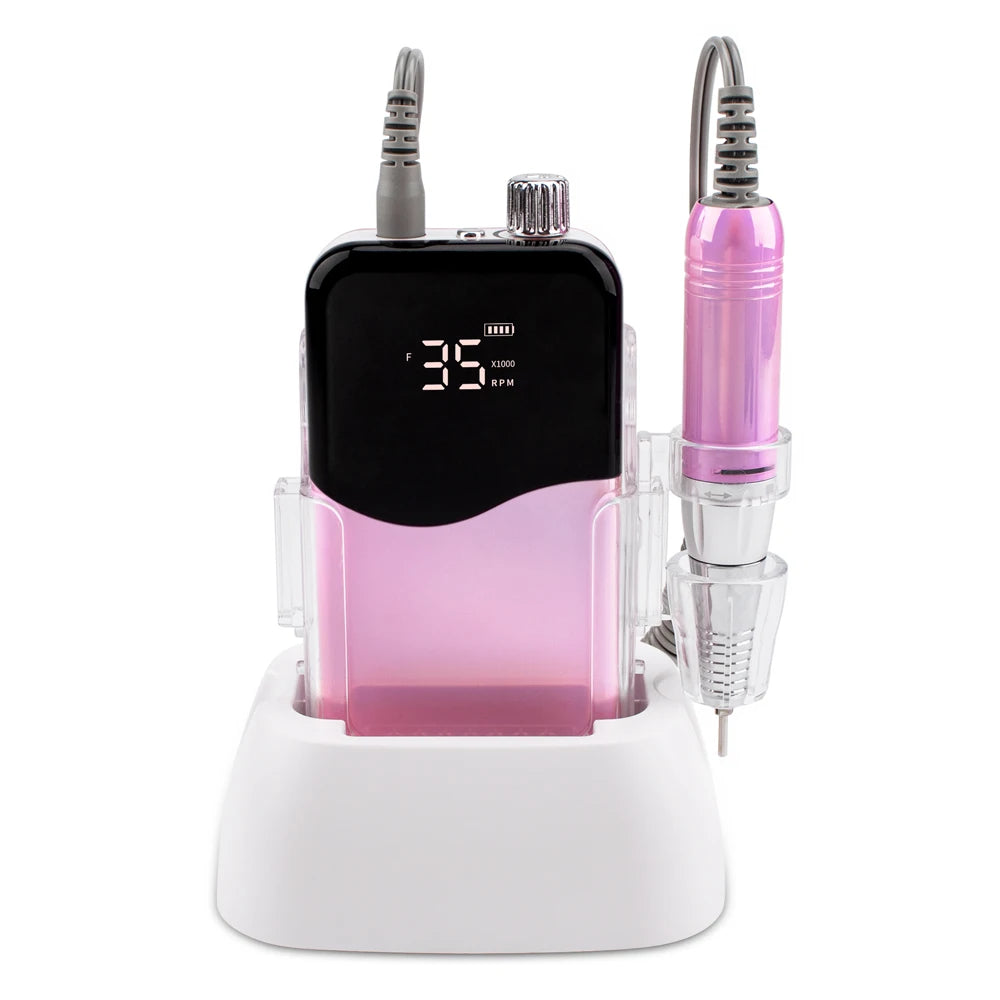 Rose Gold EU Hot Selling High Speed Nail Drill Machine Cordless Wireless Portable Master Electric E File With Drill Bits