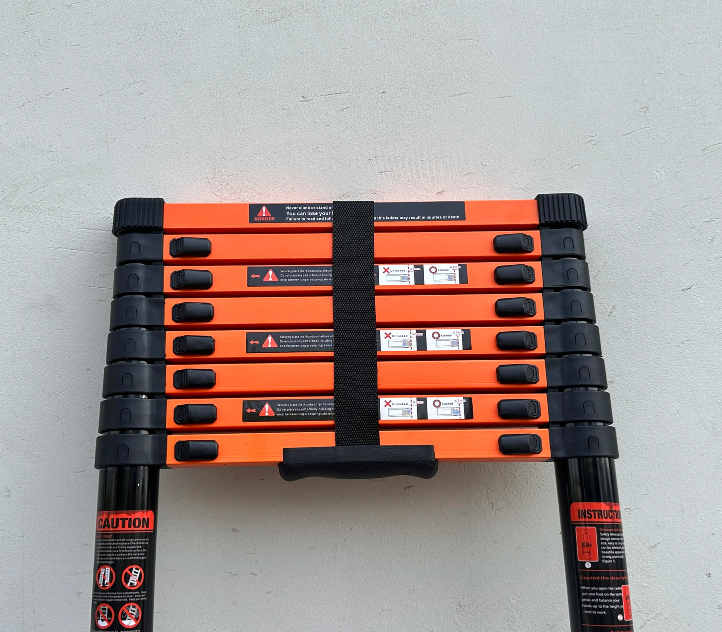 SOYOUNG Steel Telescopic Folding Extension Ladder 7 2.7m Extended Height 150kg Load Capacity Portable for Home Outdoor
