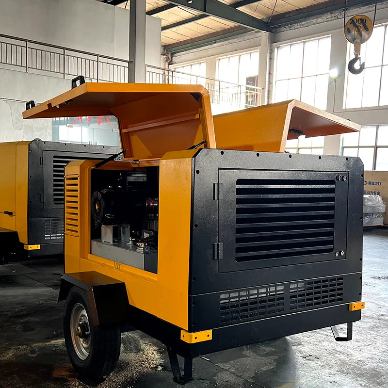 Portable 10m³/ 10bar Diesel-Screw Air Compressor with Lube Motor Engine 220V Miningioned Wheels for Home Use