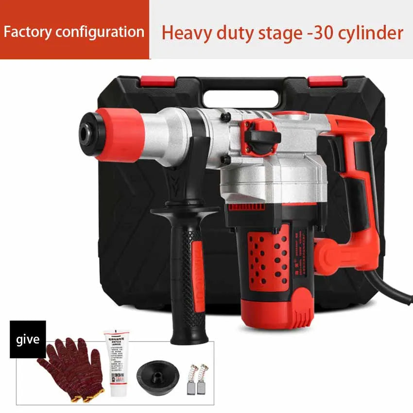 220V Double Electric Hammer Drill Multi-functional Percussion Drill for Concrete Industrial Professional Tools