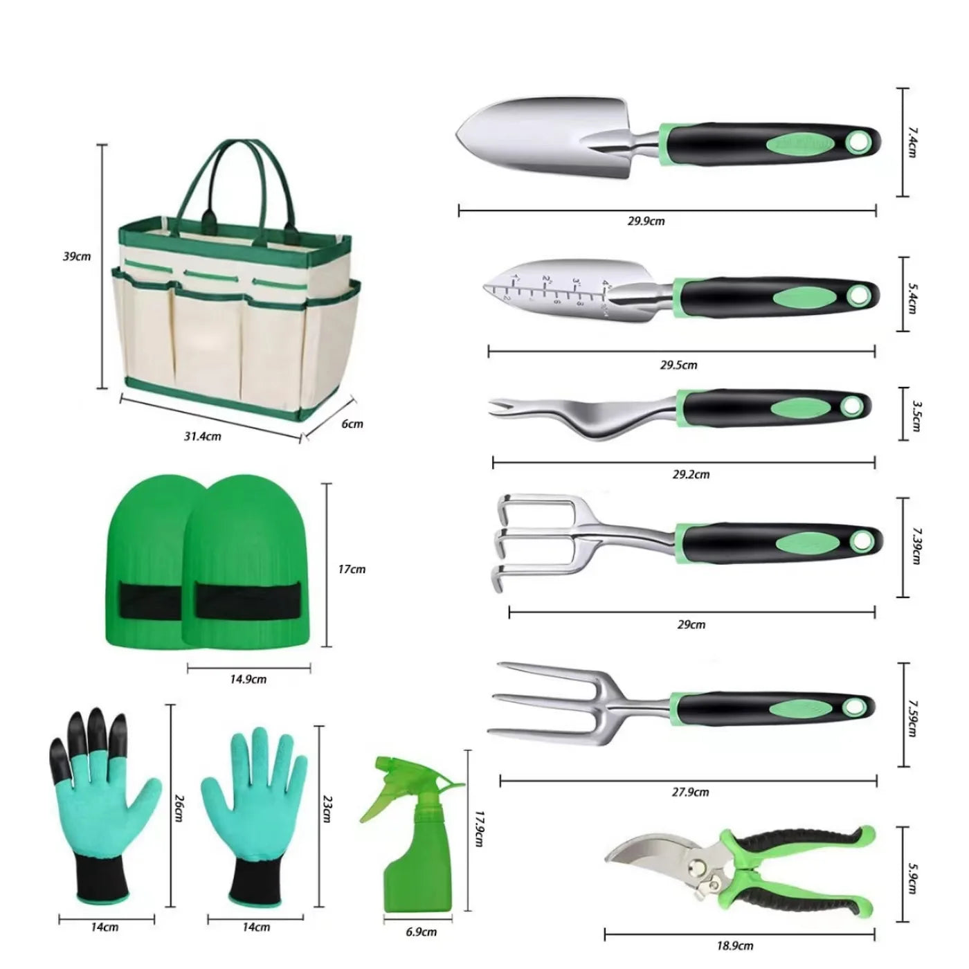 11 Pcs Steel Heavy Duty Garden Tools Succulent Bonsai Trowel Garden Hand Tool Set With Bag