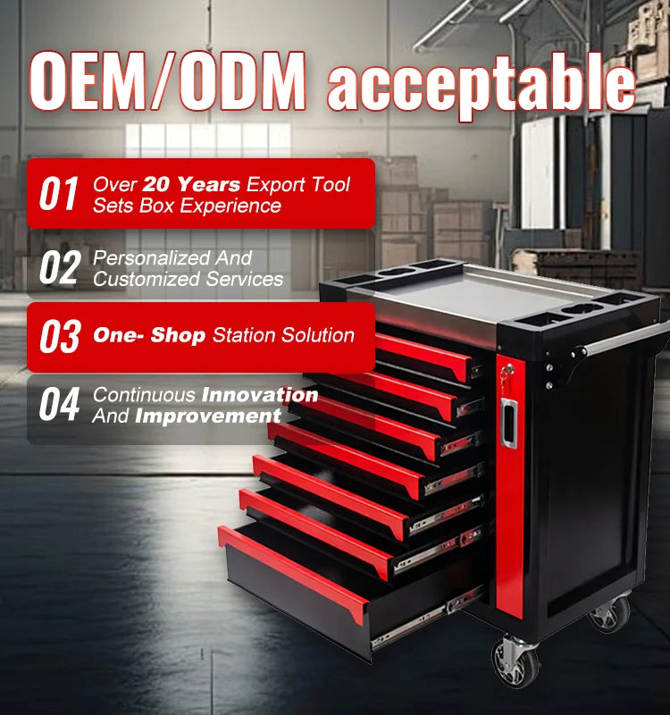 18'' Portable Double Handle Tool Box 5 Trays 90 Pcs CR-V Tool Sets SPCC Material for Repair Workshop Juego De Herramientas