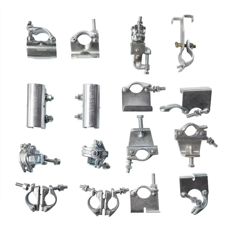Galvanised Steel Scaffold Cramp Connectors Fixed and Rotating Pipe Clamp for Scaffolding Props Ladder Parts Fastener Coupler