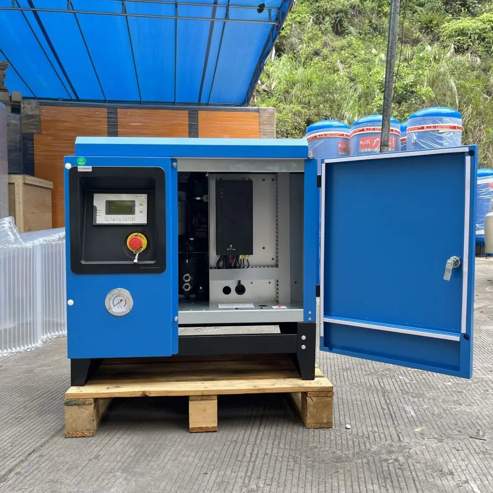 AIRSTONE 3.7KW 5HP Single Phase 220V 5-10Bar 200-400L/min Stationary Air Cooled Bearing Screw Air Compressor Tank Air End for