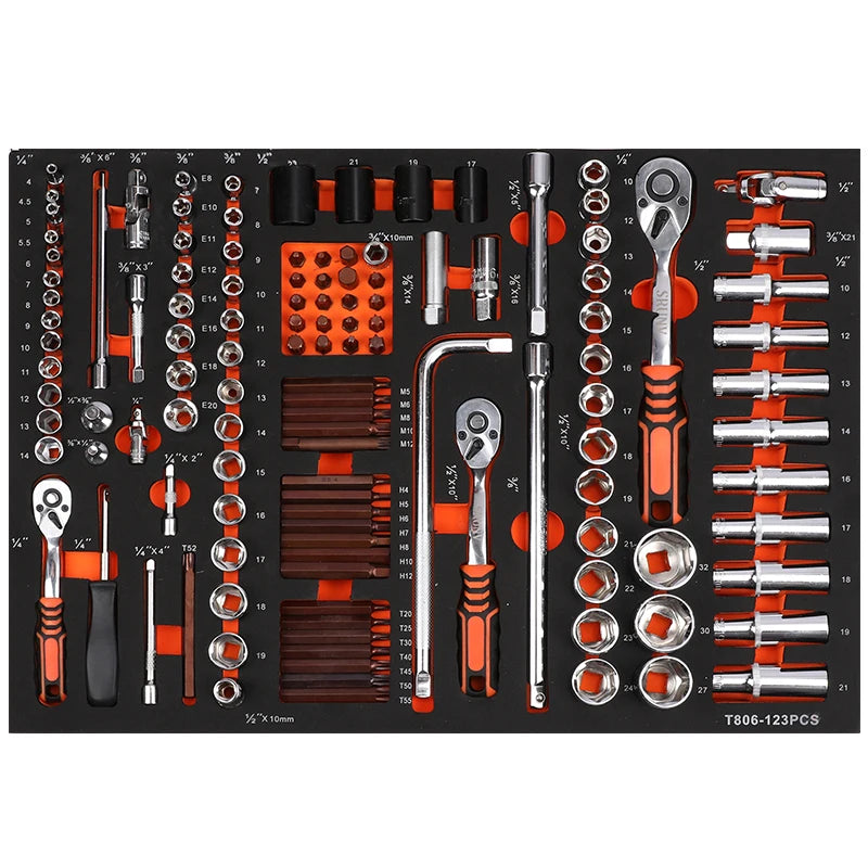 234Pcs Metal Garage Auto Repair  Workshop Tool  Cabinet Professional 4 Drawers  Garage Storage Steel Rolling Tool Box