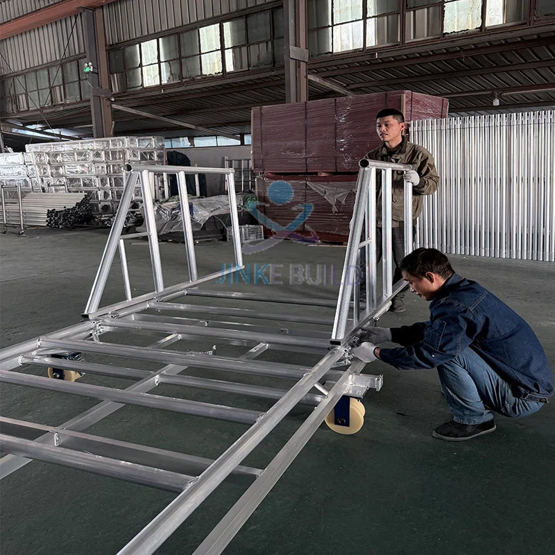 Factory Directly Shipped Aluminum Alloy Mobile Scaffolding System 10.2m Height with Aluminum Wood Composite Board